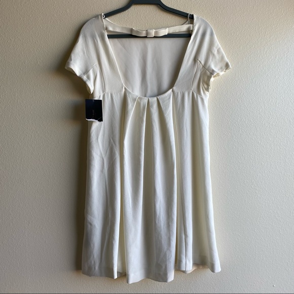 Zara Basics White Bow Detail Shift Dress NWT Sz Small - Picture 12 of 13